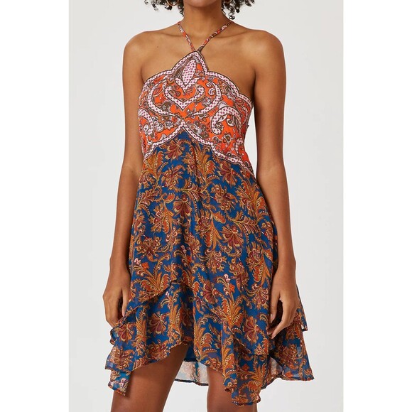 Anthropologie Halter Applique Mini Dress 18W - Picture 1 of 9